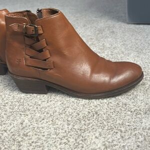 Frye Brown Bolden leather booties.